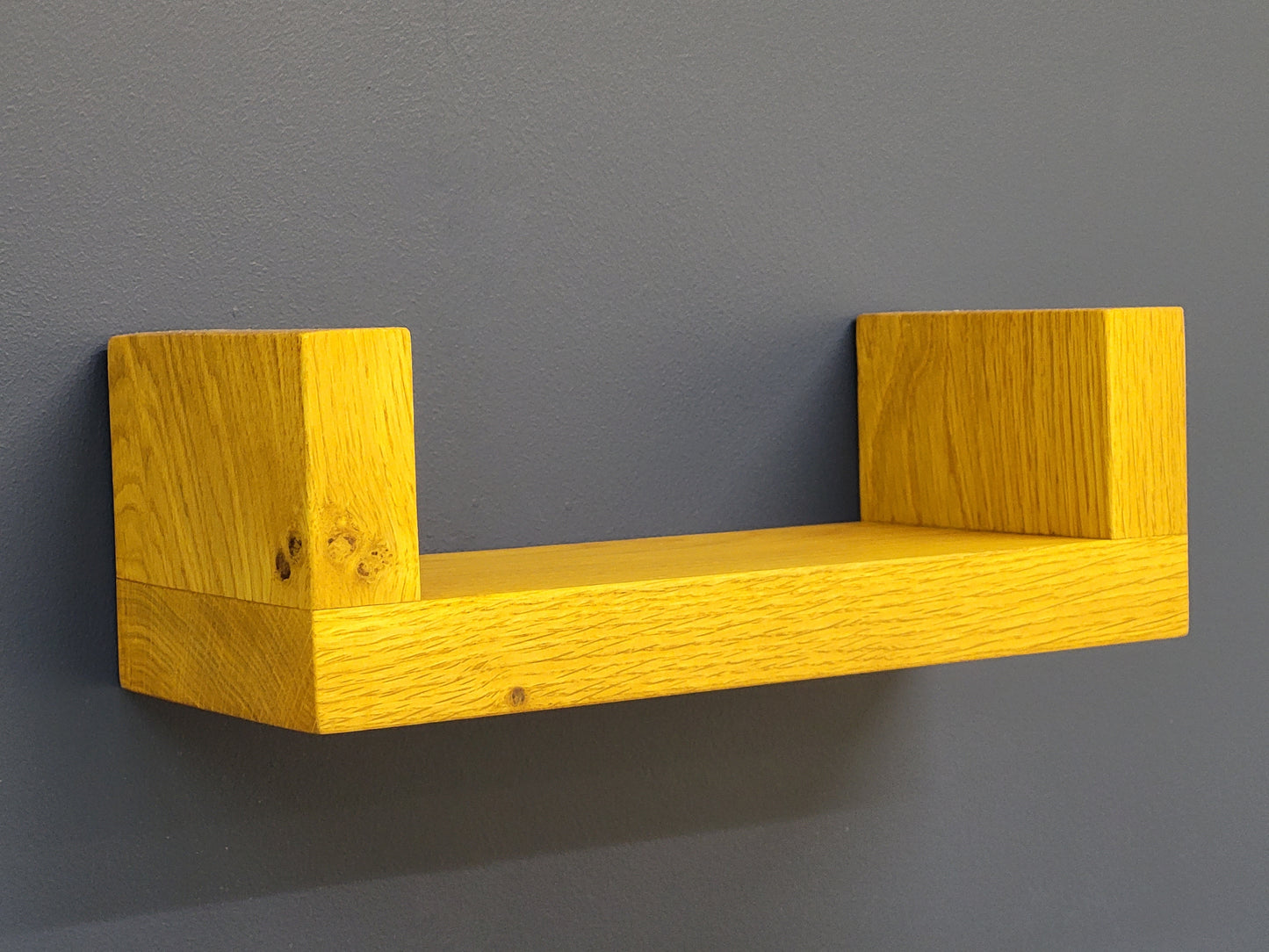 u shape oak shelf designed & made by ladesign workshop ltd