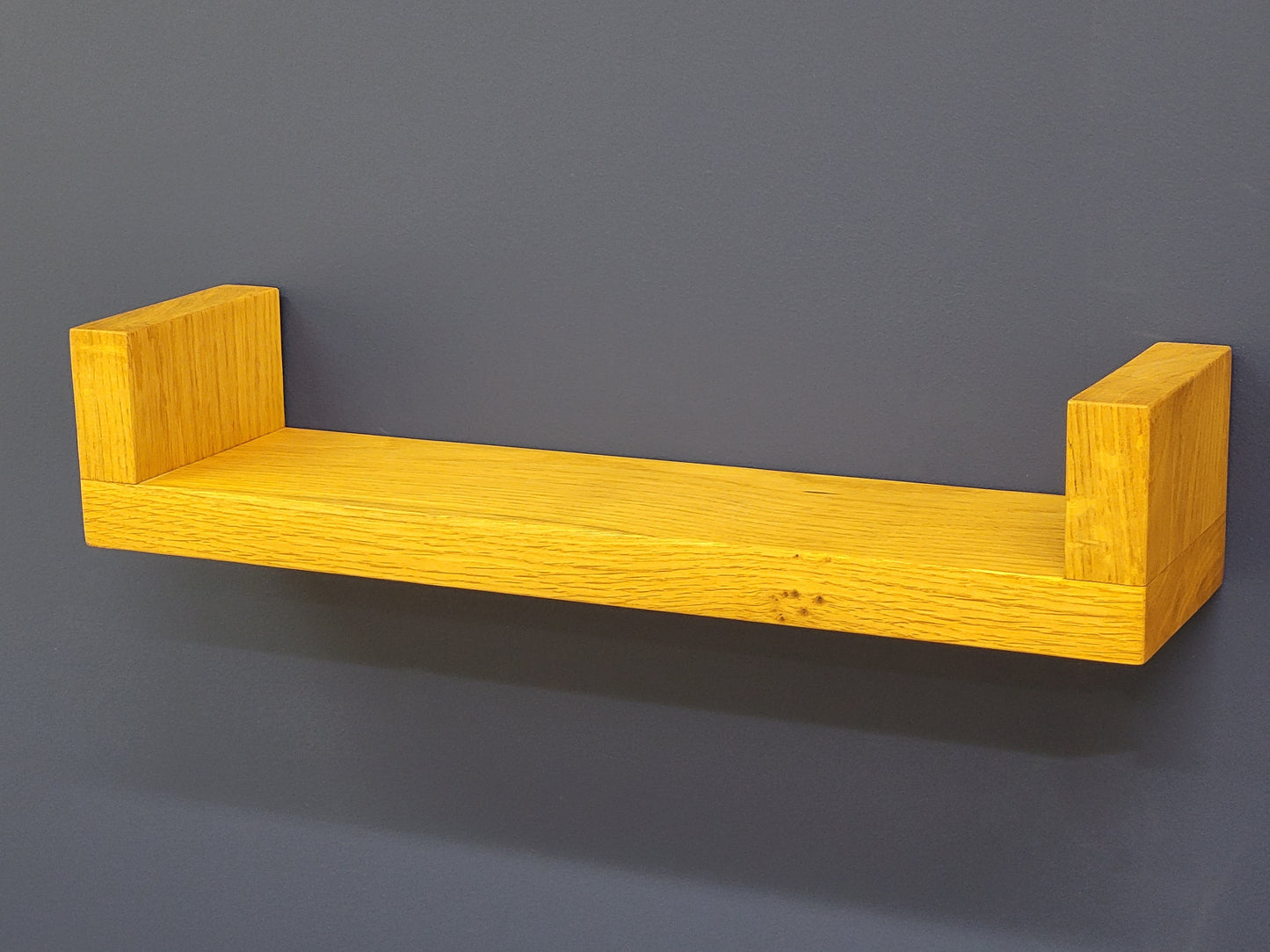u shape oak shelf designed & made by ladesign workshop ltd